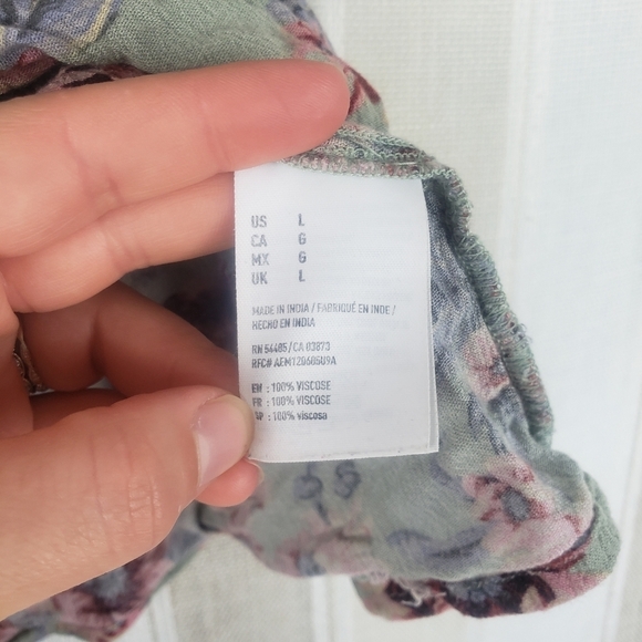 American Eagle Floral Boho Mini Skirt Size Large - Picture 6 of 8